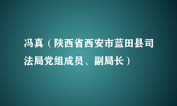 冯真（陕西省西安市蓝田县司法局党组成员、副局长）