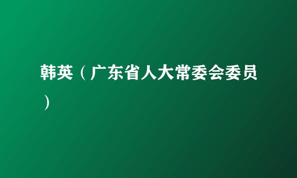 韩英（广东省人大常委会委员）