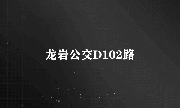 龙岩公交D102路