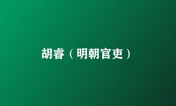 胡睿（明朝官吏）