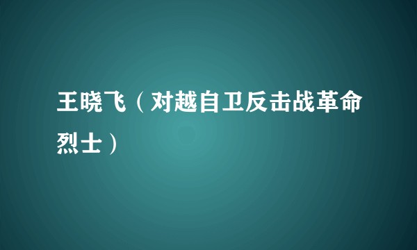 王晓飞（对越自卫反击战革命烈士）