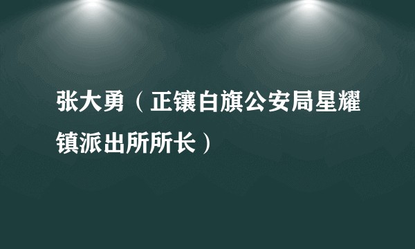 张大勇（正镶白旗公安局星耀镇派出所所长）