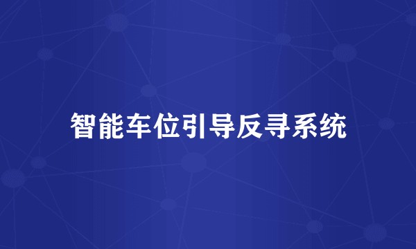 智能车位引导反寻系统