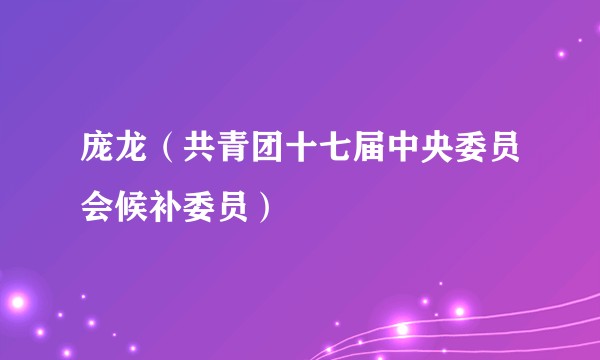 庞龙（共青团十七届中央委员会候补委员）
