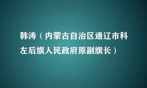 韩涛（内蒙古自治区通辽市科左后旗人民政府原副旗长）