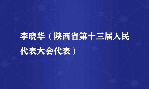 李晓华（陕西省第十三届人民代表大会代表）