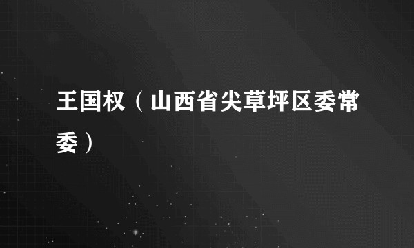 王国权（山西省尖草坪区委常委）