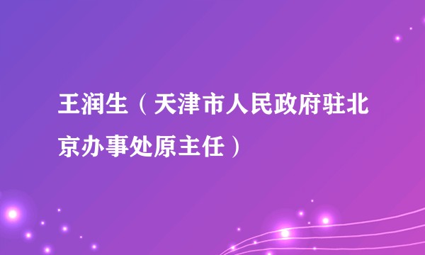 王润生（天津市人民政府驻北京办事处原主任）