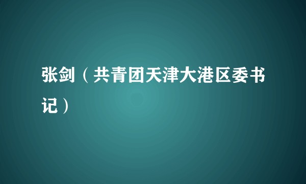 张剑（共青团天津大港区委书记）