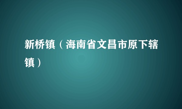 新桥镇（海南省文昌市原下辖镇）