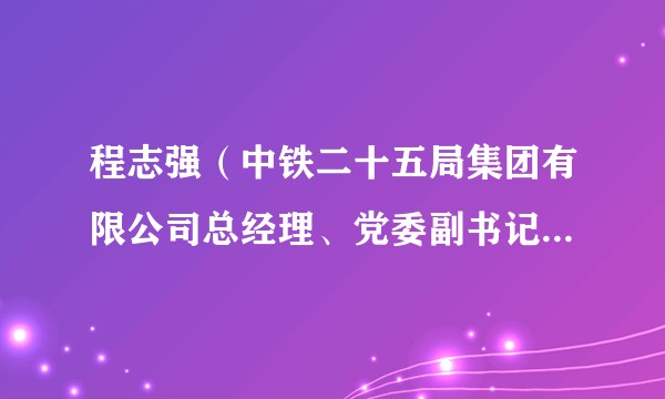 程志强（中铁二十五局集团有限公司总经理、党委副书记、董事）