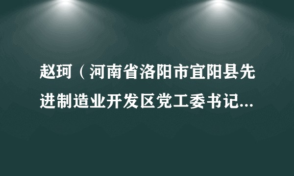 赵珂（河南省洛阳市宜阳县先进制造业开发区党工委书记、管委会主任）