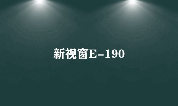 新视窗E-190