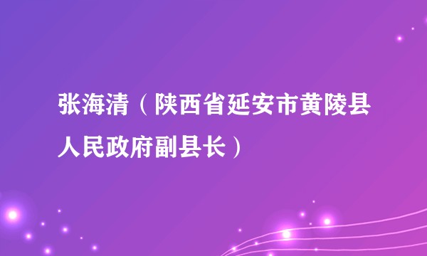 张海清（陕西省延安市黄陵县人民政府副县长）