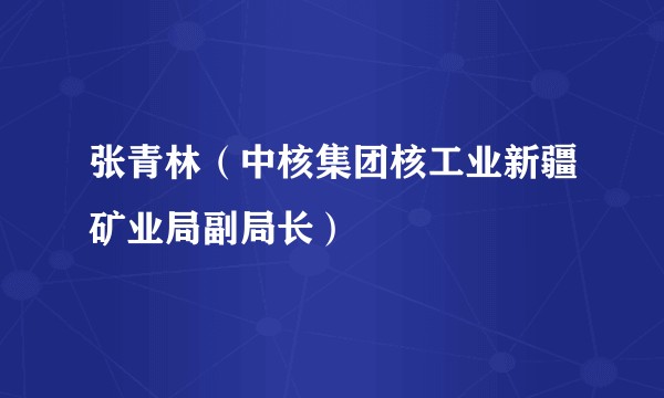 张青林(中核集团核工业新疆矿业局副局长)