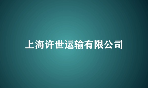 上海许世运输有限公司