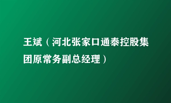 王斌（河北张家口通泰控股集团原常务副总经理）