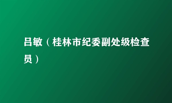 吕敏（桂林市纪委副处级检查员）