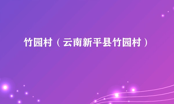 竹园村（云南新平县竹园村）