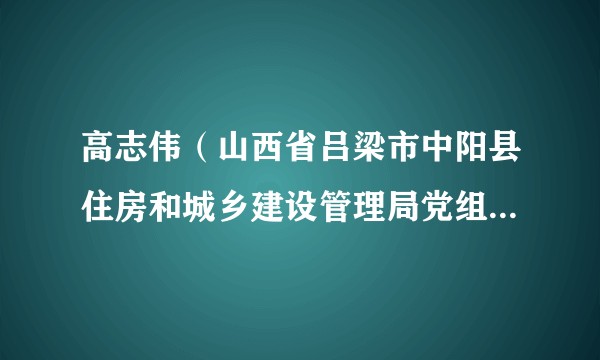 高志伟（山西省吕梁市中阳县住房和城乡建设管理局党组书记、局长）