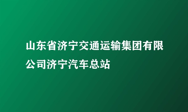 山东省济宁交通运输集团有限公司济宁汽车总站