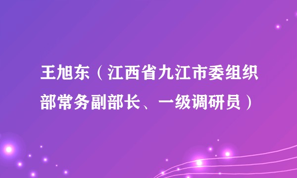 王旭东（江西省九江市委组织部常务副部长、一级调研员）