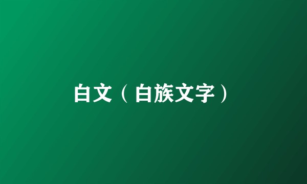 白文（白族文字）
