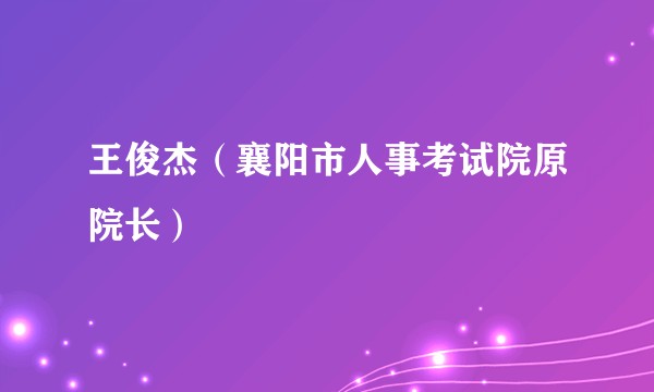 王俊杰（襄阳市人事考试院原院长）