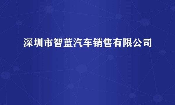 深圳市智蓝汽车销售有限公司