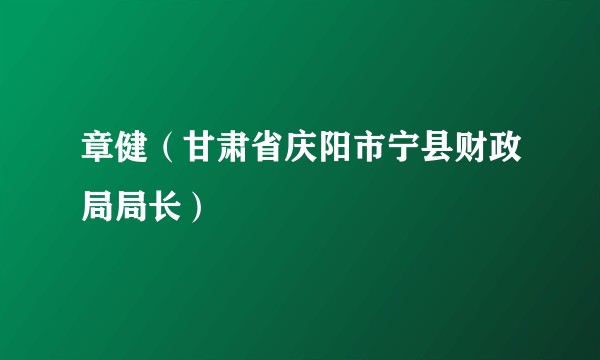 章健（甘肃省庆阳市宁县财政局局长）