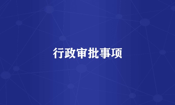 行政审批事项