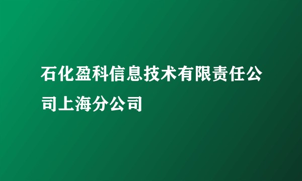 石化盈科信息技术有限责任公司上海分公司