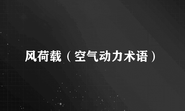 风荷载（空气动力术语）