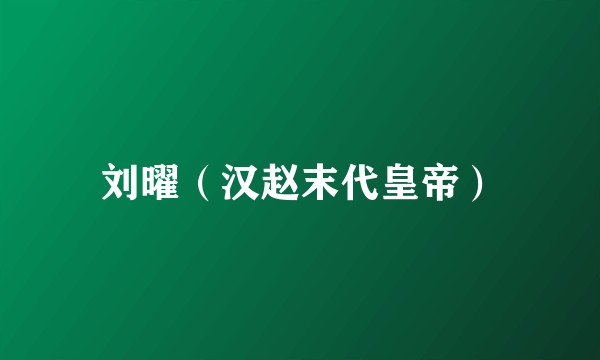 刘曜(汉赵末代皇帝)