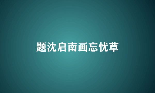 题沈启南画忘忧草