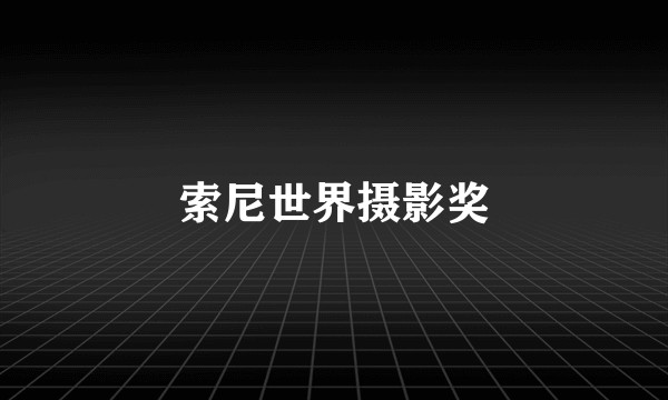 索尼世界摄影奖