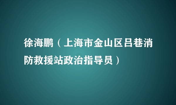 徐海鹏（上海市金山区吕巷消防救援站政治指导员）