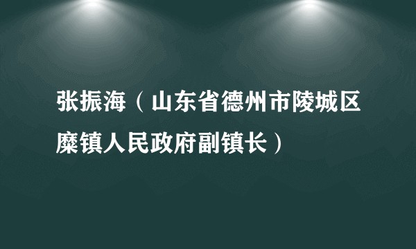 张振海（山东省德州市陵城区糜镇人民政府副镇长）