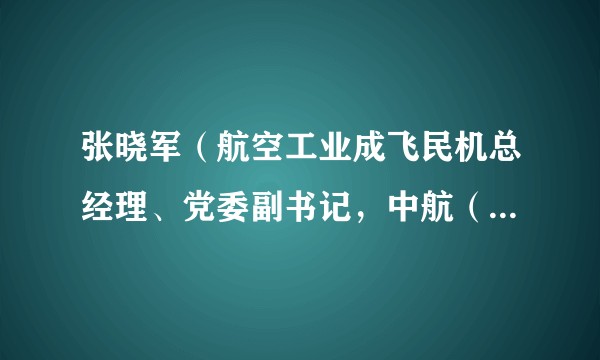 张晓军（航空工业成飞民机总经理、党委副书记，中航（成都）无人机系统股份有限公司董事长）