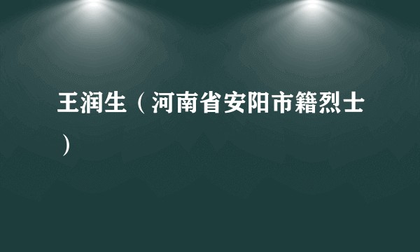 王润生(河南省安阳市籍烈士)