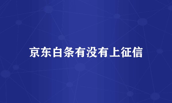 京东白条有没有上征信