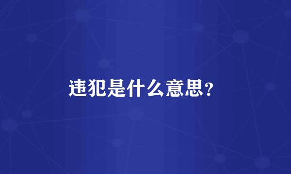 违犯是什么意思？