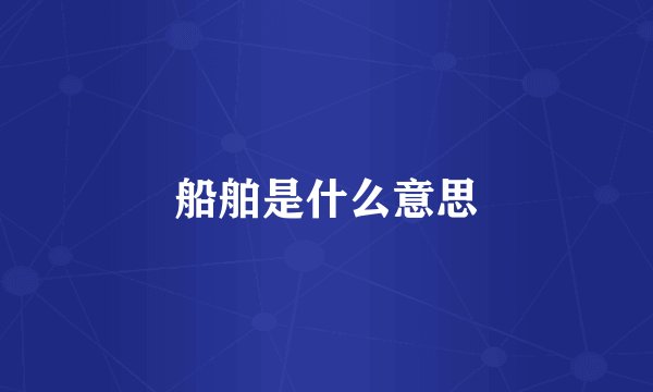 船舶是什么意思