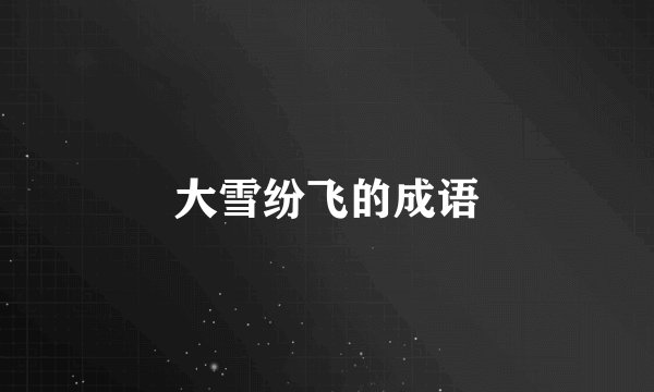 大雪纷飞的成语