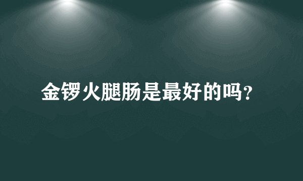 金锣火腿肠是最好的吗？