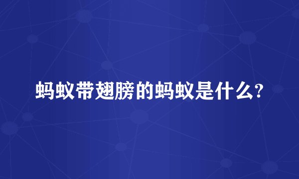蚂蚁带翅膀的蚂蚁是什么?