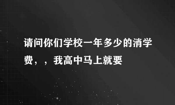 请问你们学校一年多少的消学费，，我高中马上就要
