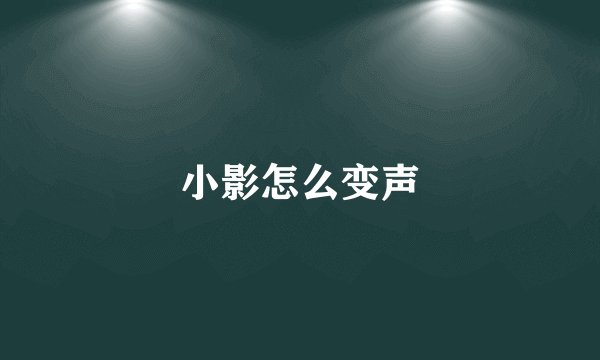 小影怎么变声