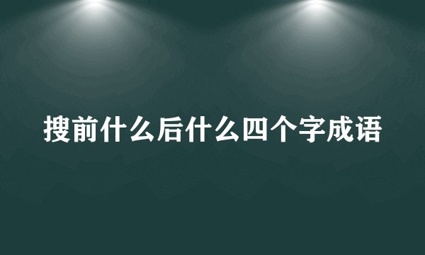 搜前什么后什么四个字成语