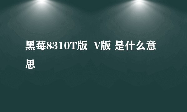 黑莓8310T版  V版 是什么意思